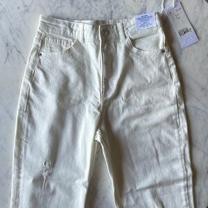 NWT H & M Girls Size 14 White Denim Distressed Jeans